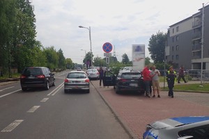 samochody biorące udział w zdarzeniu na ulicy Wojska Polskiego