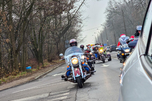 zdjęcie przedstawia uczestników parady na motocyklu