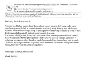 treść podziękowań