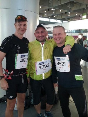 16 PKO Poznań Maraton - Asp.sztab. Marek Pieprzyca, st.asp. Marek Chmurczyk i sierż.sztab. Rafał Kisielewicz