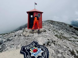 podkom. Michał Puchała podczas wyprawy na najwyższy szczyt Chorwacji
