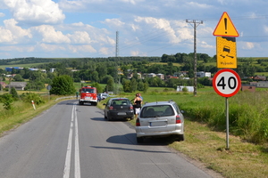 Miejsce wypadku z udziałem rowerzysty