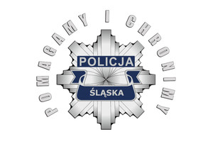 Grafika przedstawiająca policyjną gwiazdę oraz napis: Pomagamy i chronimy, Policja Śląska.