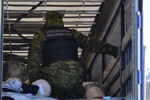 funkcjonariusz straży granicznej podczaskontroli ładunku